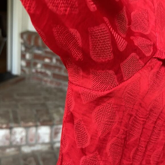 Red Motherhood Blouse Scoop Neck Boho Size Small - Picture 4 of 10